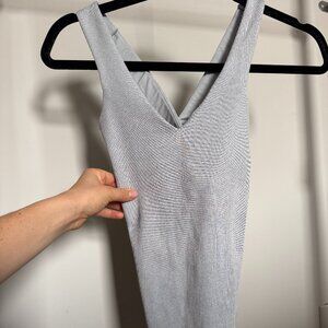 Alo Yoga Airbrush Real Bra Tank Full Length Light Gray XS